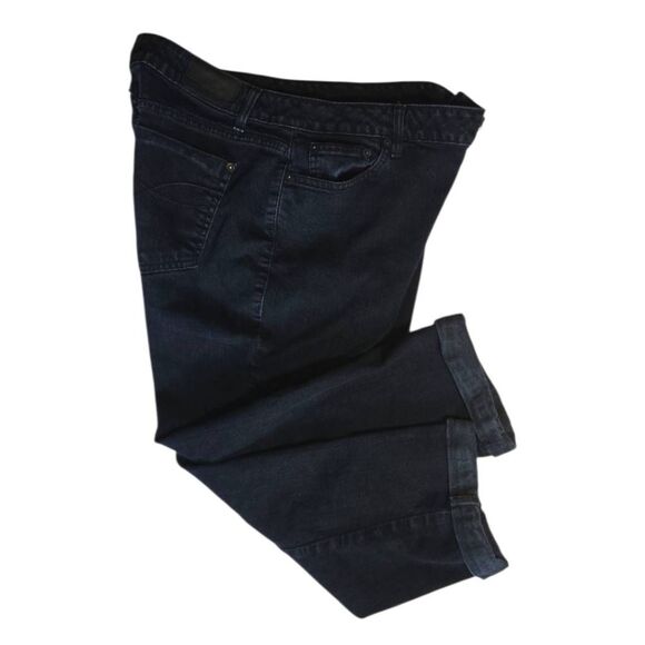 DKNY Soho Dark Blue Ankle Cuff Jeans Size 12 - Picture 1 of 6